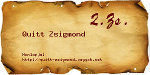 Quitt Zsigmond névjegykártya